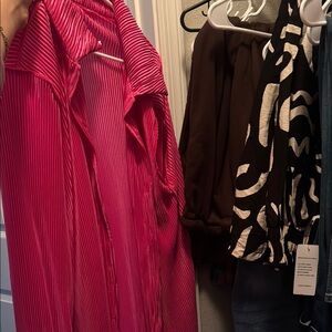 Vibrant Pink Striped Blouse